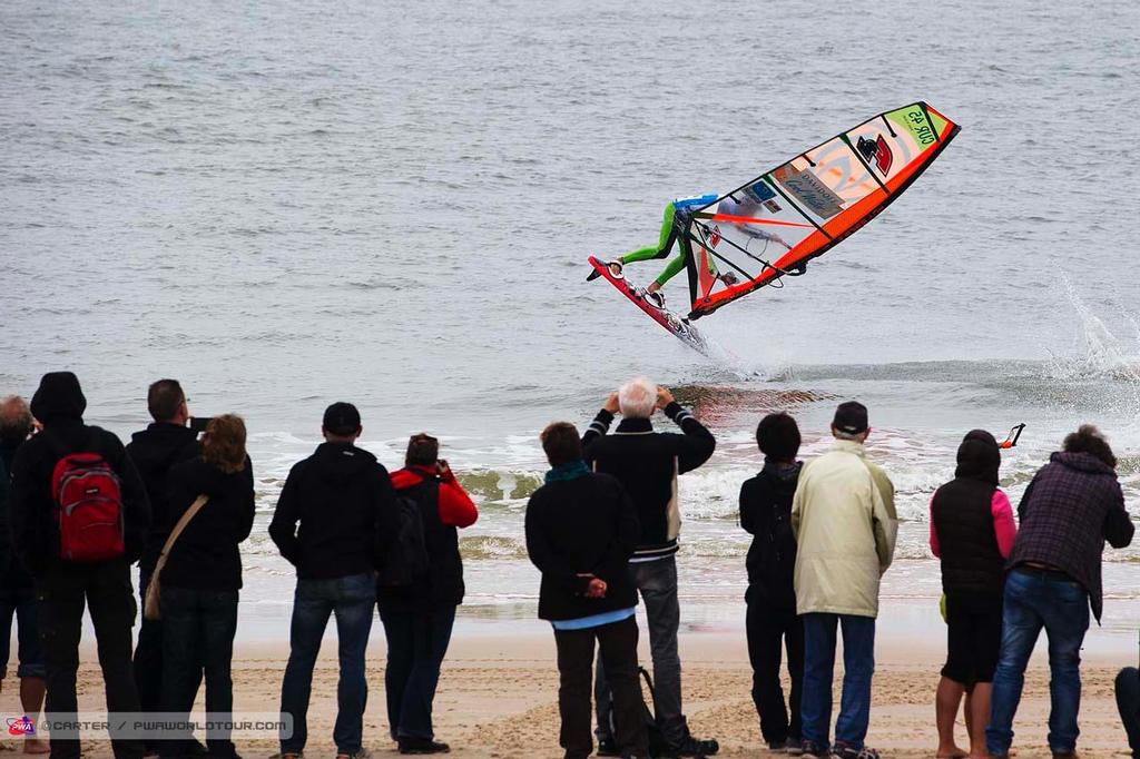 Remko De Windt perorms for the crowds - 2014 Sylt PWA Super Grand Slam - Reno SUP Challenge ©  Carter/pwaworldtour.com http://www.pwaworldtour.com/